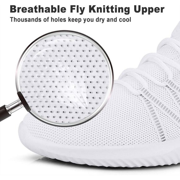 Men\'s White Breathable Lightweight Comfortable Non Slip Fashion Sneakers